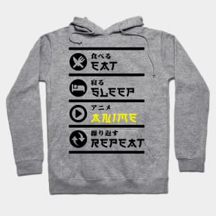 EAT SLEEP ANIME REPEAT Hoodie